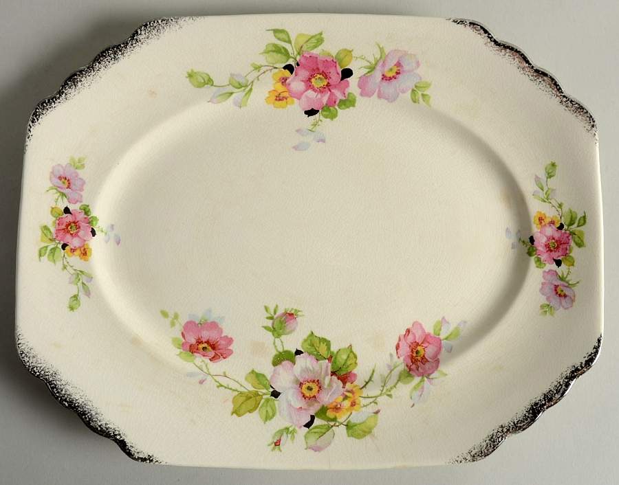 Wild Rose 11" Oval Serving Platter by Limoges-American-1