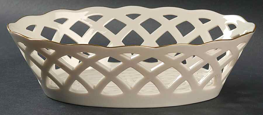 Wicker Collection 9" Pierced Oval Bowl by Lenox-1