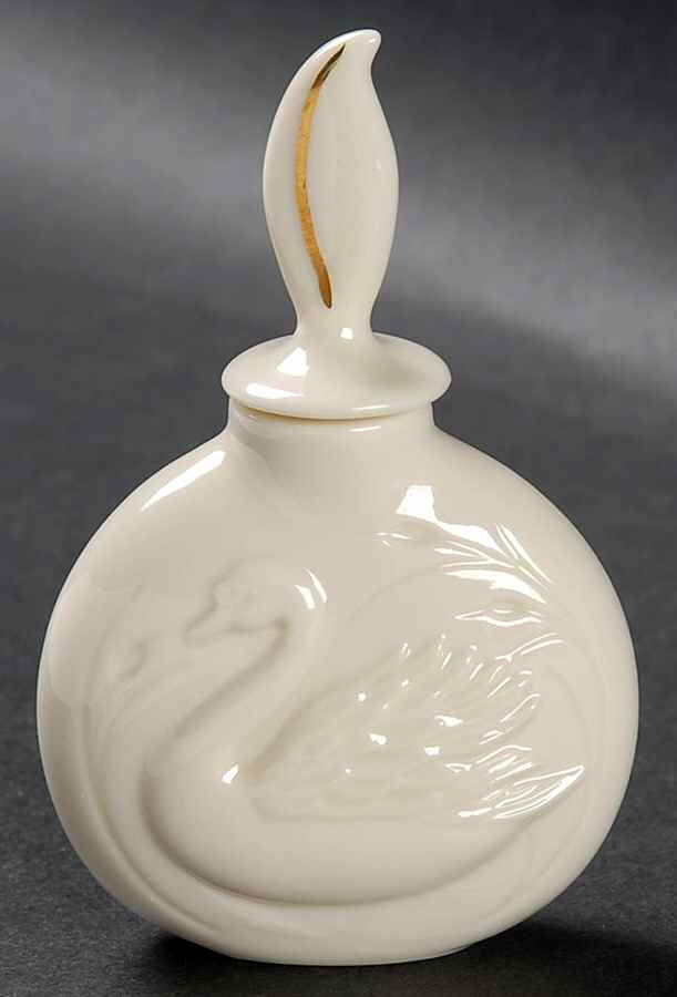 Swan Col Crm (Gotrim, Open Tail, Gold Stamp) Perfume Bottle with Stopper by Lenox-1