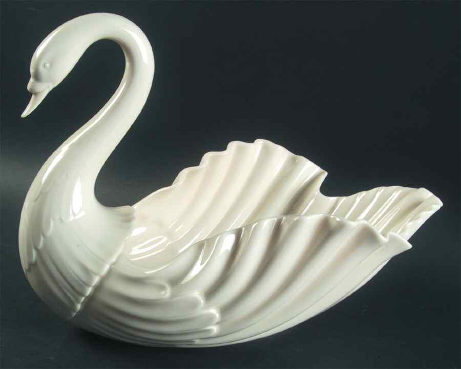 Swan Col Crm (Nt, Opentail, Gold Stamp) 8" Swan Form Bowl by Lenox-1