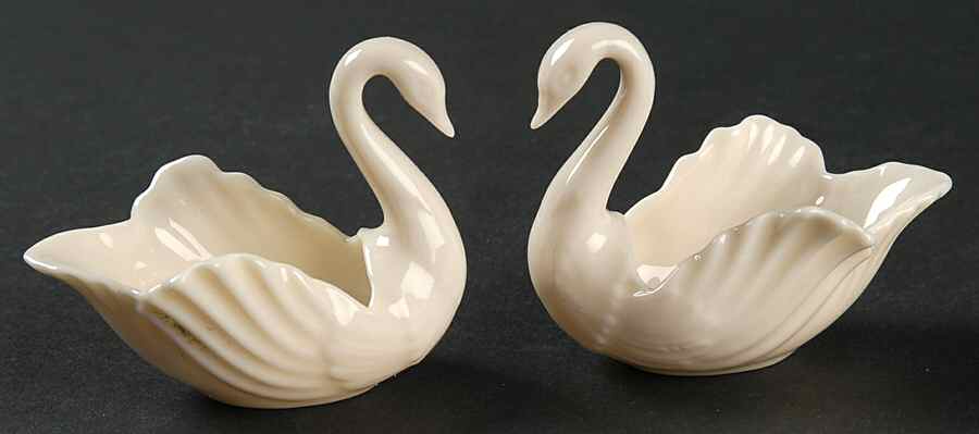 Swan Col Crm (Nt, Opentail, Gold Stamp) (Set of 2) 2" Swan Form Bowls by Lenox-1