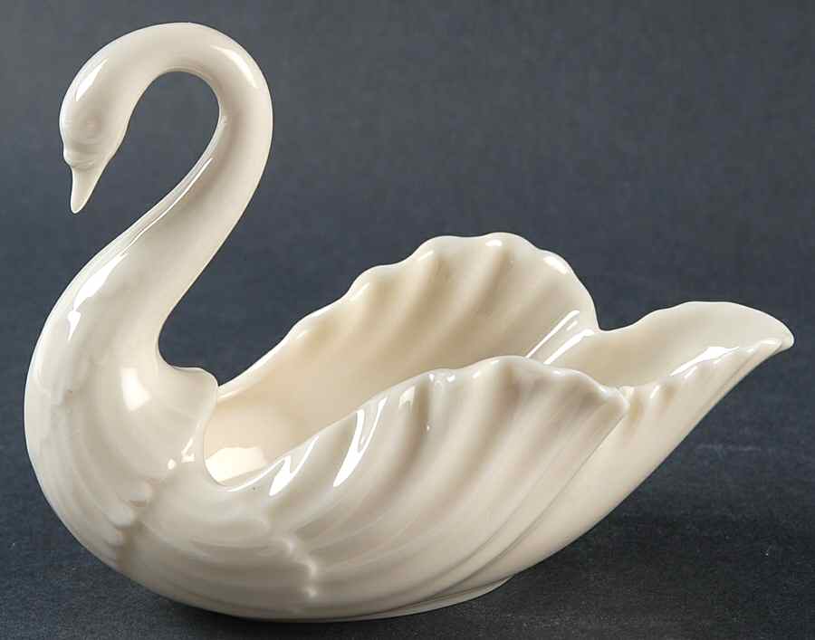 Swan Col Crm (Nt, Opentail, Gold Stamp) 3" Swan Form Bowl by Lenox-1