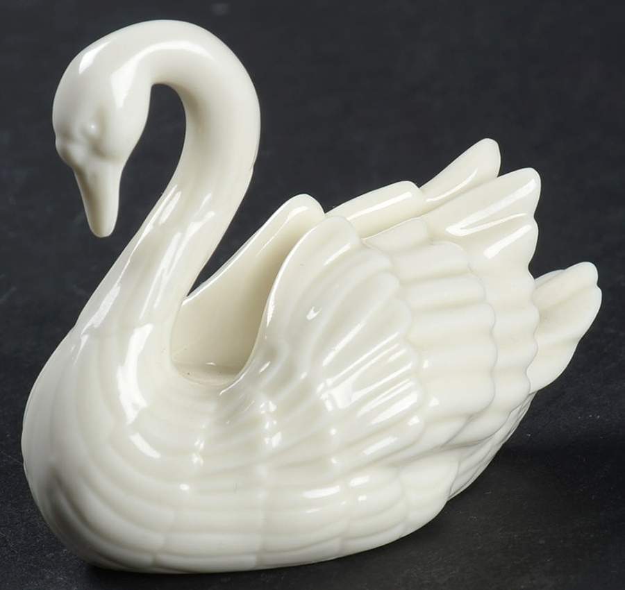 Swan Col Crm (Notrim, Closetail, Green Stamp) Small Placard/Place Card Holder by Lenox-1