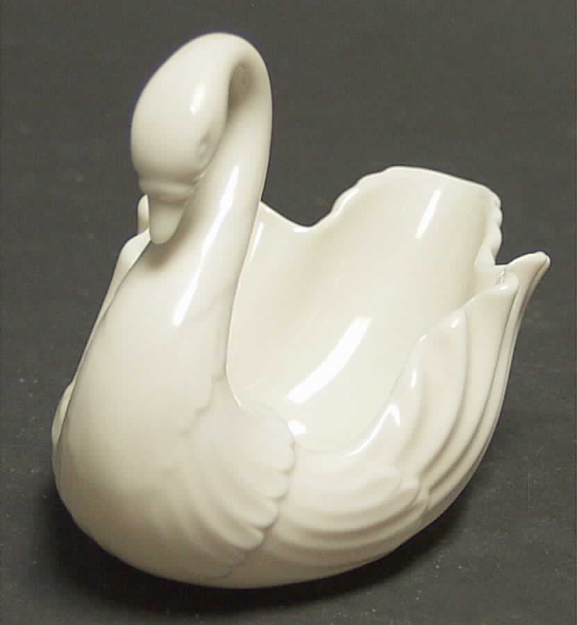Swan Col Crm (Notrim, Opentail, Green stamp) 4" Swan Form Bowl by Lenox-1