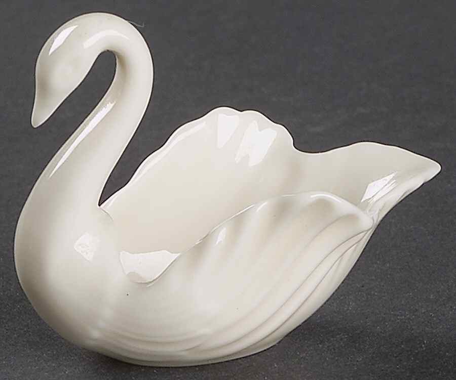 Swan Col Crm (Notrim, Opentail, Green stamp) 2" Swan Form Bowl by Lenox-1