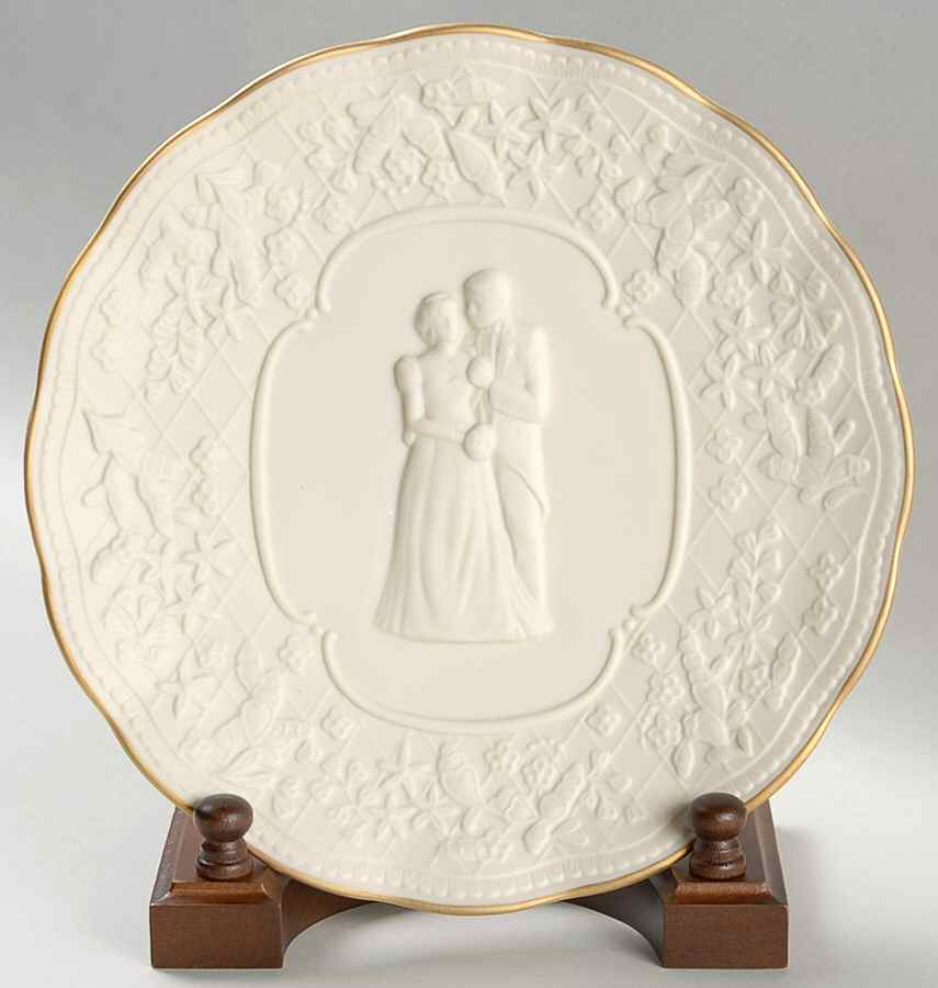 Wedding Promises Collection Bridal Plate & Wood Stand Set by Lenox-1
