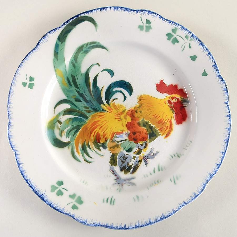 Les Coqs Luncheon Plate by Luneville-1