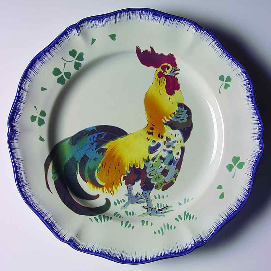Les Coqs Dinner Plate by Luneville-1