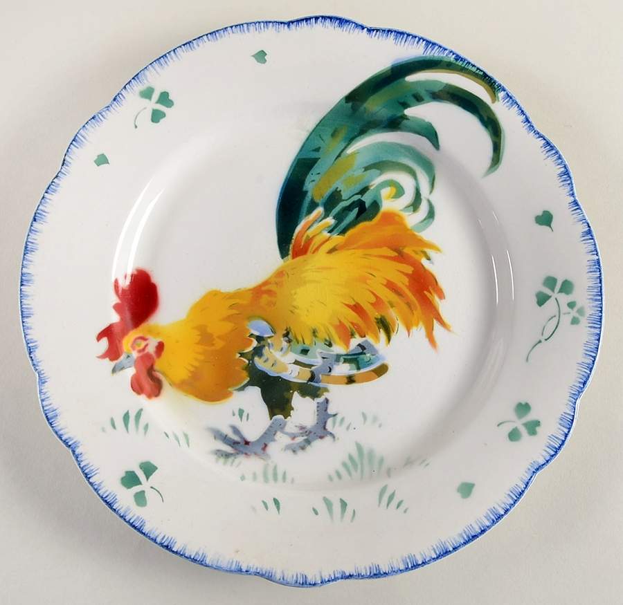Les Coqs Luncheon Plate by Luneville-1