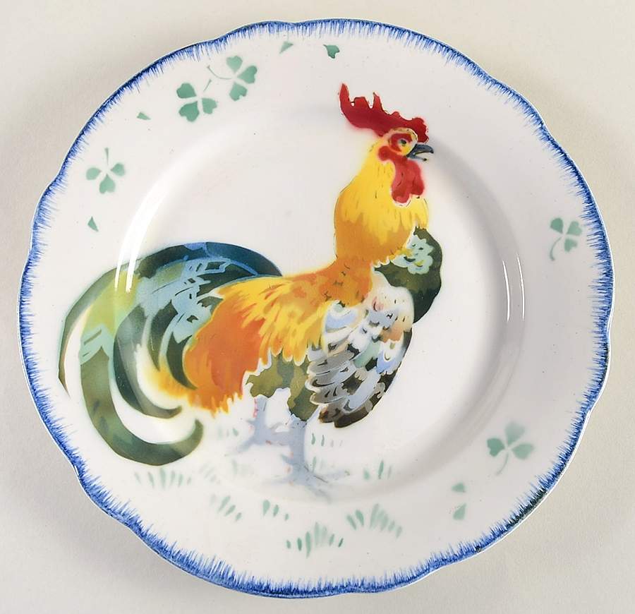 Les Coqs Luncheon Plate by Luneville-1