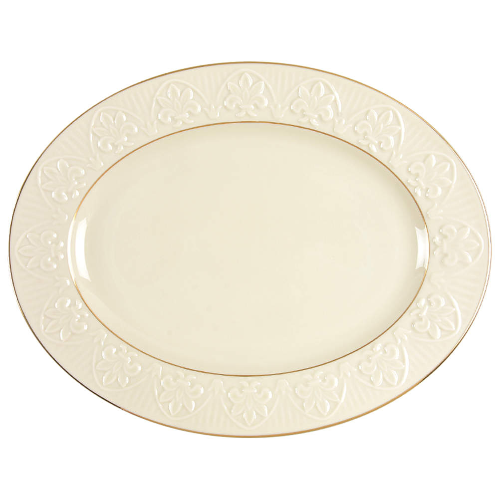 Matelasse 13" Oval Serving Platter by Lenox-1