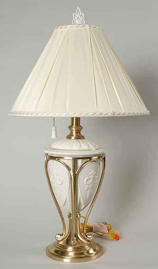 Matelasse 29" Electric Lamp & Shade by Lenox-1