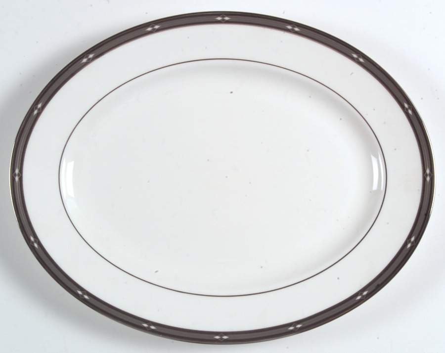 Diamond Solitaire 13" Oval Serving Platter by Lenox-1