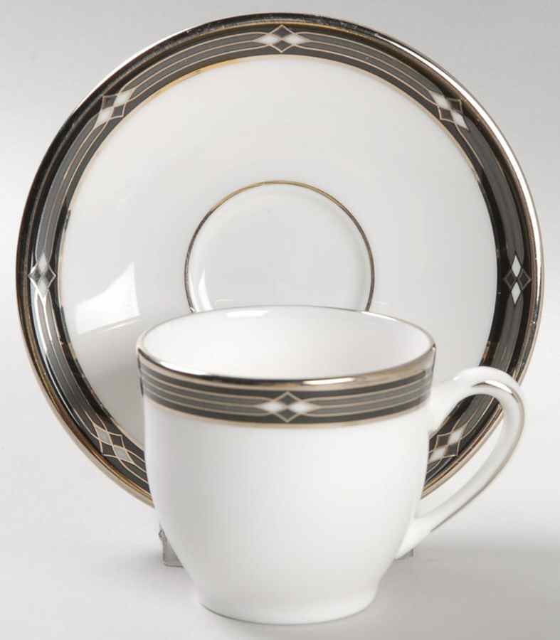 Diamond Solitaire Flat Demitasse Cup & Saucer Set by Lenox-1