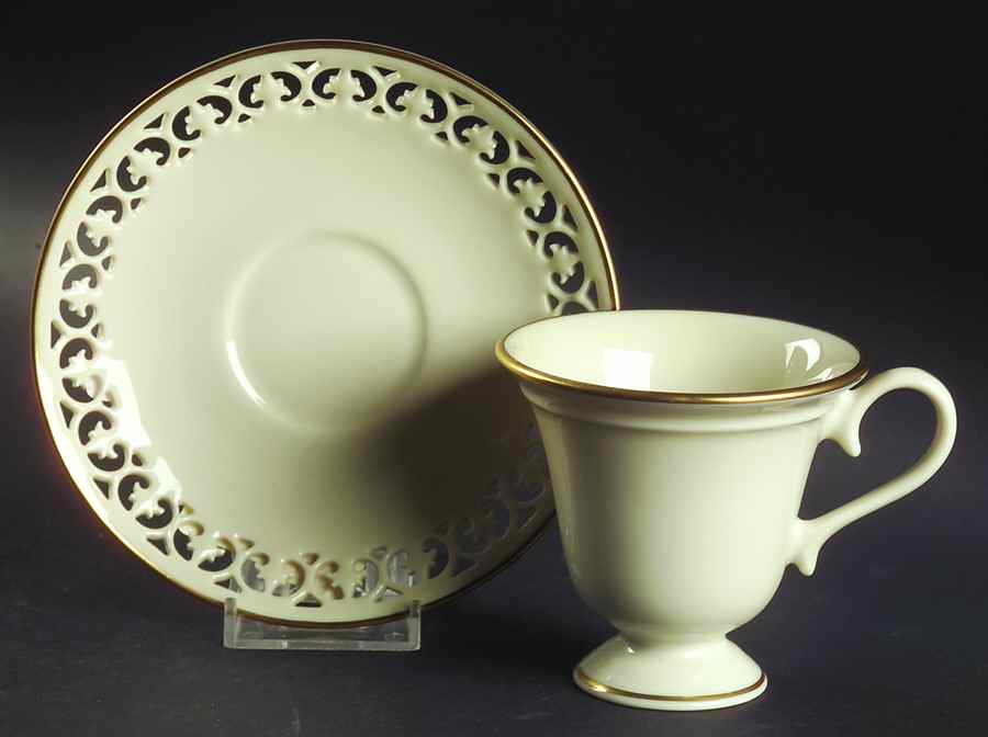 Modano Lace Footed Cup & Saucer Set by Lenox-1