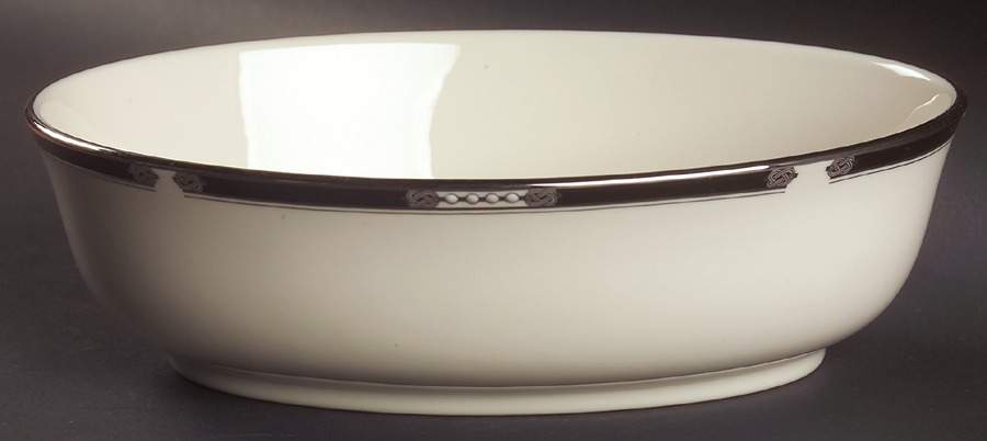 Hancock Platinum (Ivory) 9" Oval Vegetable Bowl by Lenox-1