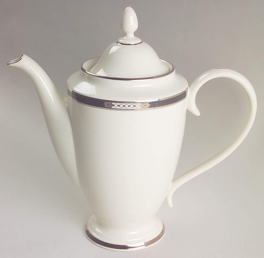 Hancock Platinum (Ivory) Coffee Pot & Lid by Lenox-1