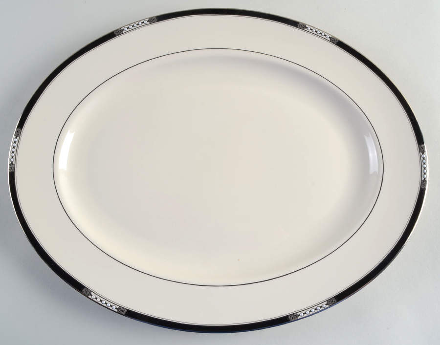 Hancock Platinum (Ivory) 16" Oval Serving Platter by Lenox-1