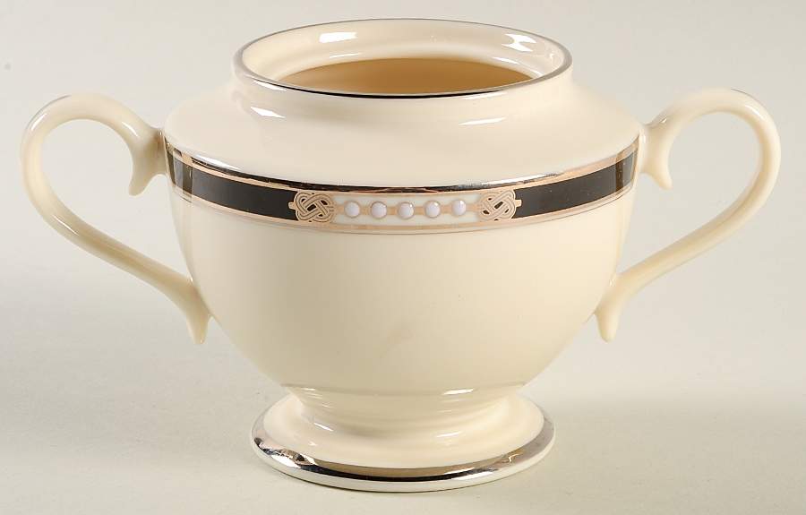 Hancock Platinum (Ivory) Sugar Bowl No Lid by Lenox-1