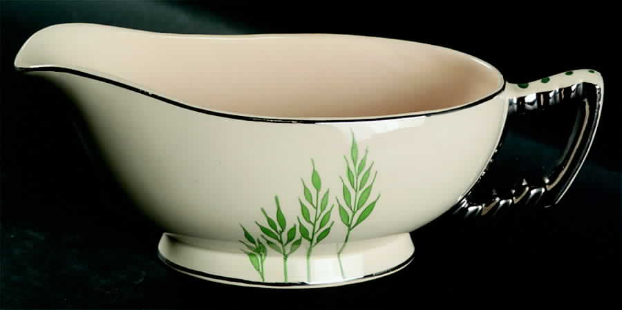 Green Wheat (Round) Gravy Boat by Leigh Potters-1