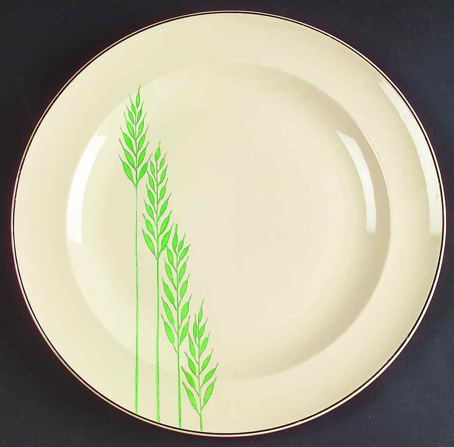 Green Wheat (Round) Dinner Plate by Leigh Potters-1