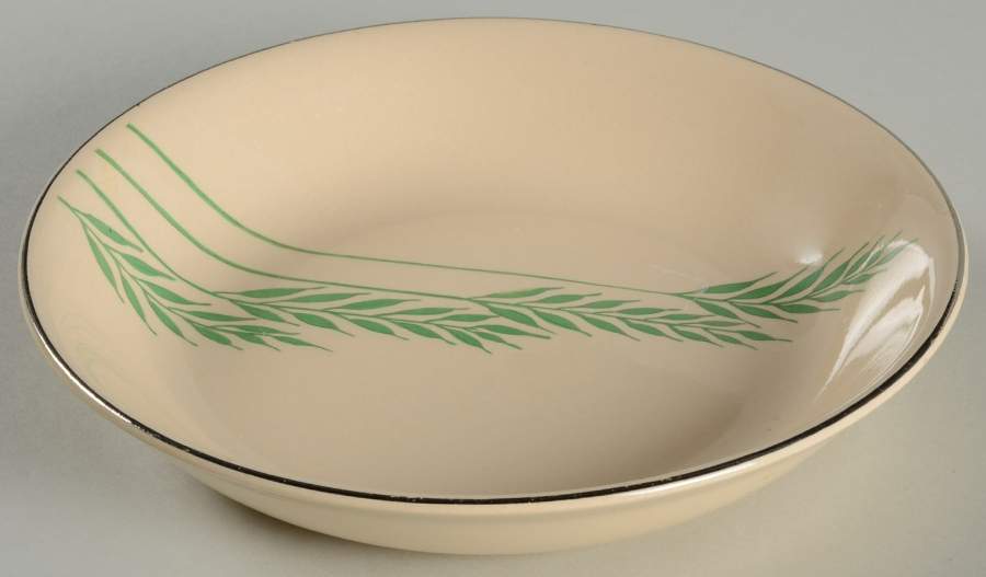Green Wheat (Round) Coupe Soup Bowl by Leigh Potters-1