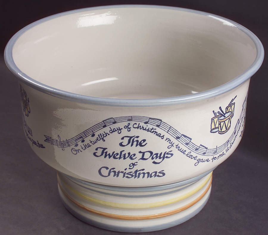 Twelve Days of Christmas Punch Bowl & Stand by Louisville-1