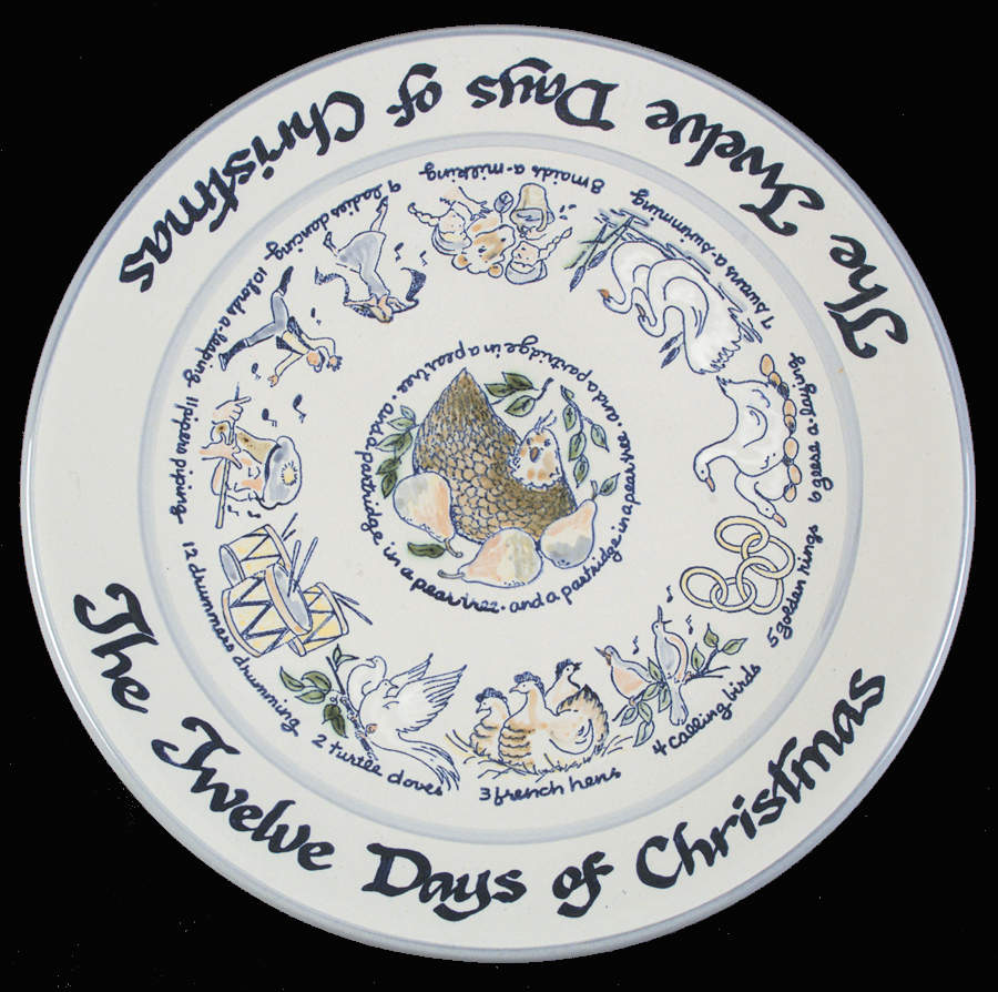 Twelve Days of Christmas 14" Chop Plate (Round Platter) by Louisville-1