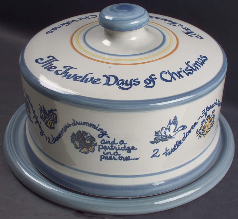 Twelve Days of Christmas Large Covered Cake Plate by Louisville-1