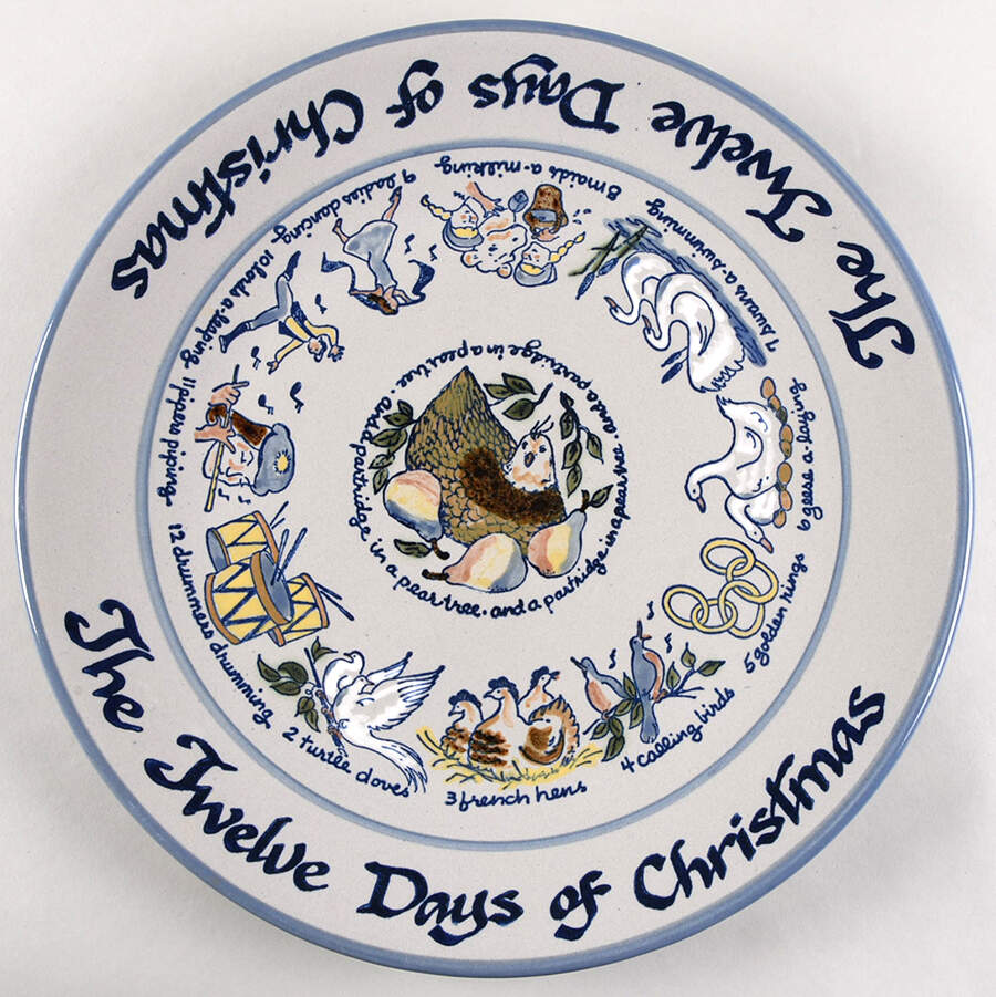 Twelve Days of Christmas 13" Chop Plate (Round Platter) by Louisville-1