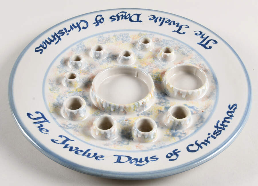 Twelve Days of Christmas Candle Plate by Louisville-1