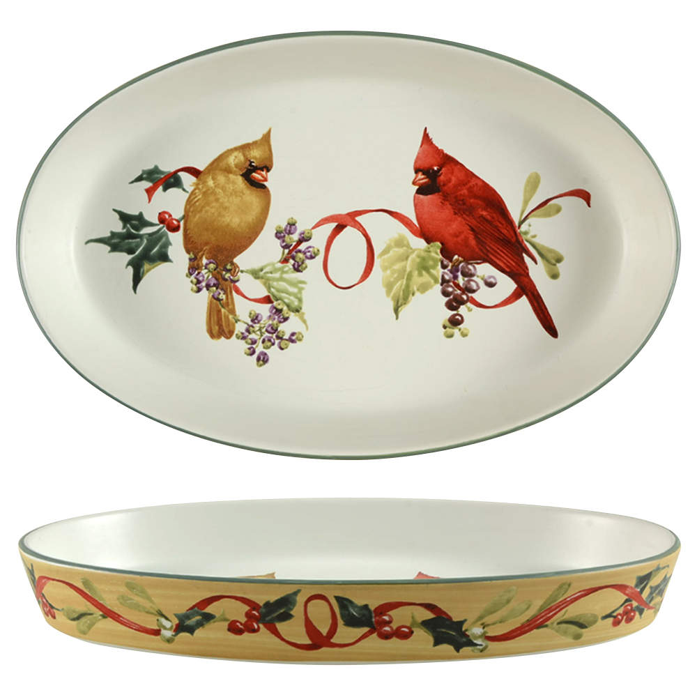 Winter Greetings 13" Oval Baker by Lenox-1