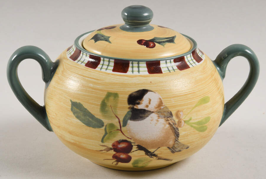 Winter Greetings Sugar Bowl & Lid by Lenox-1