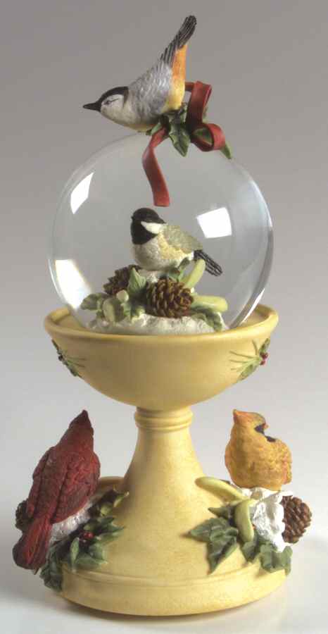 Winter Greetings Birdbath Snow Globe by Lenox-1
