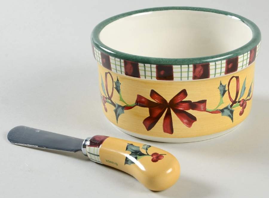 Winter Greetings Dip Bowl & Spreader Set by Lenox-1