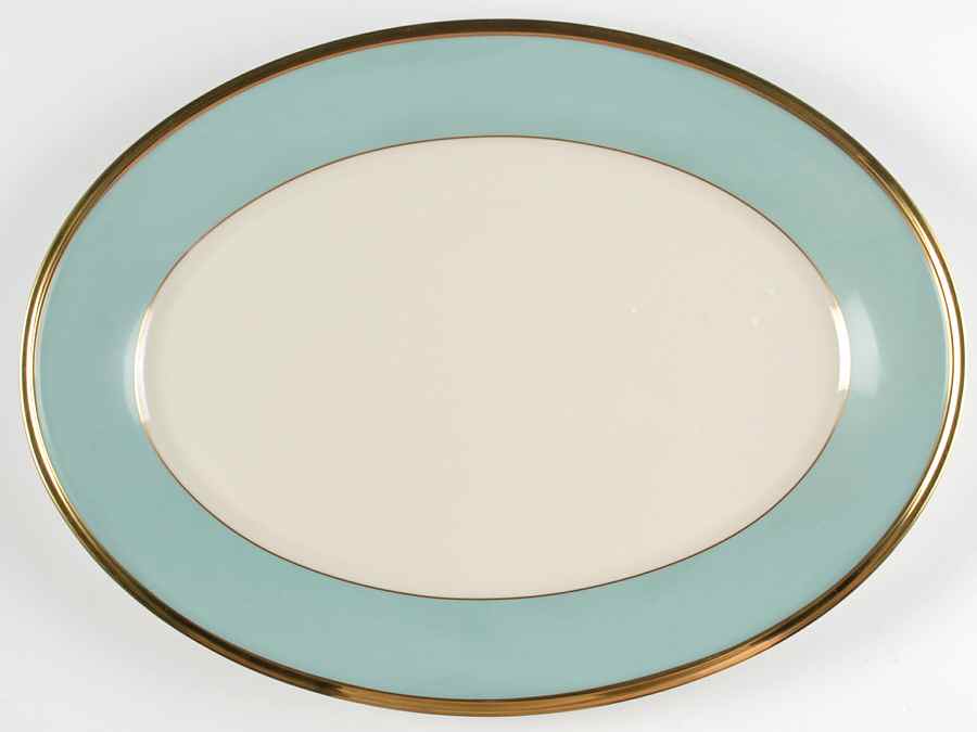 Aquamarine 14" Oval Serving Platter by Lenox-1