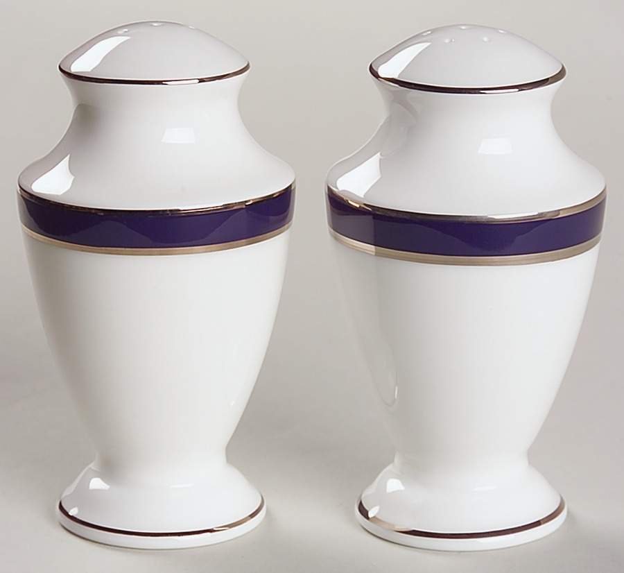 Federal Cobalt Platinum Salt & Pepper Set by Lenox-1