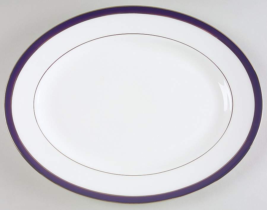 Federal Cobalt Platinum 13" Oval Serving Platter by Lenox-1
