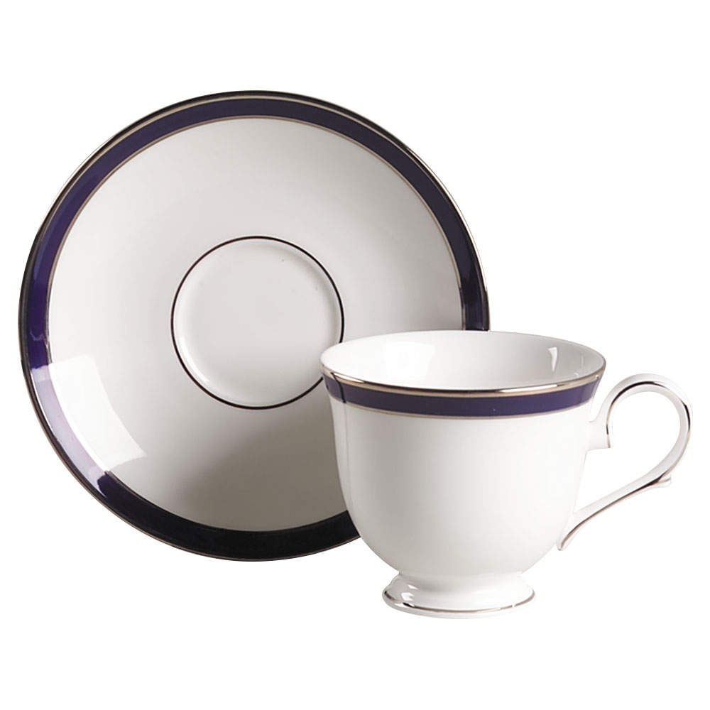 Federal Cobalt Platinum Footed Cup & Saucer Set by Lenox-1