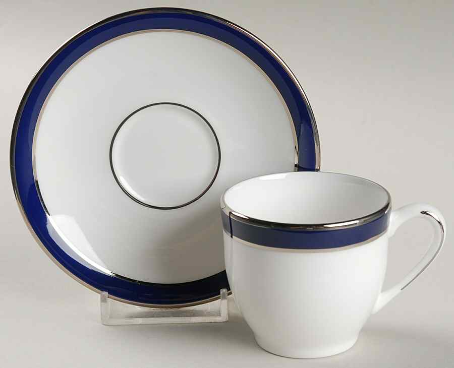 Federal Cobalt Platinum Flat Demitasse Cup & Saucer Set by Lenox-1