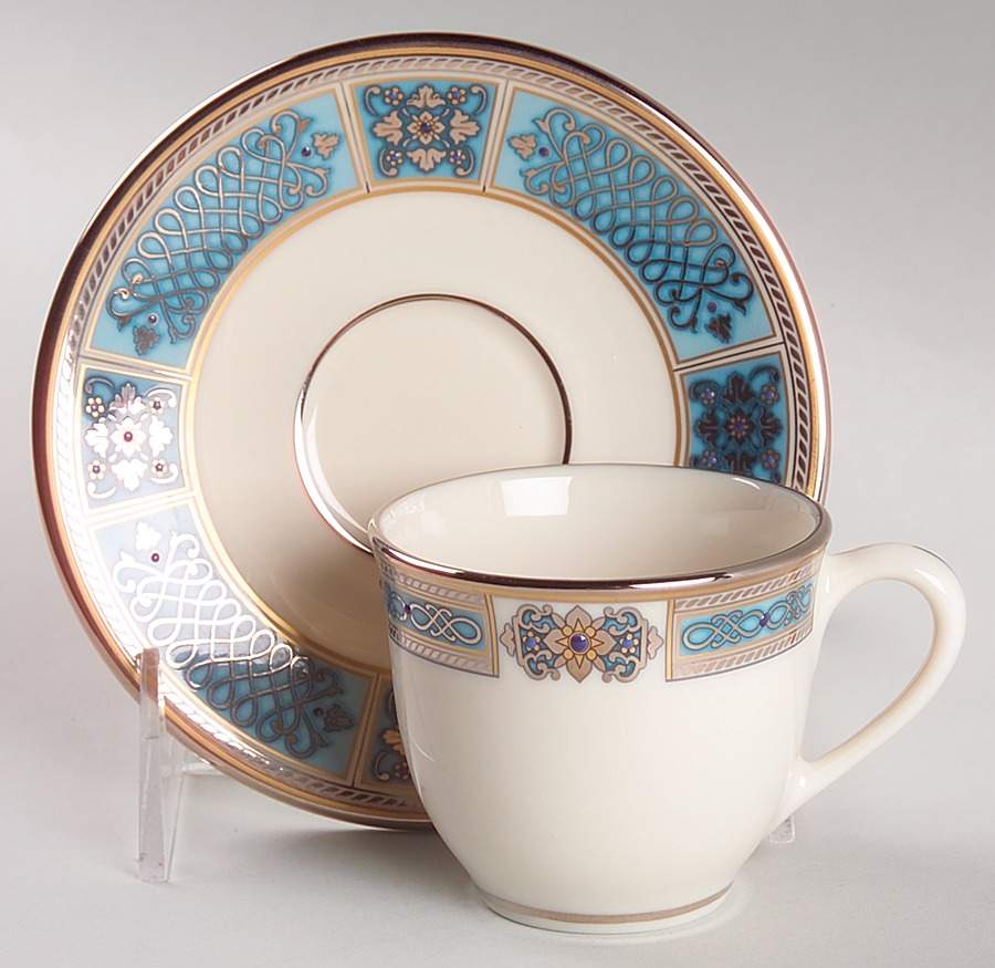 Jewels Sapphire Flat Demitasse Cup & Saucer Set by Lenox-1