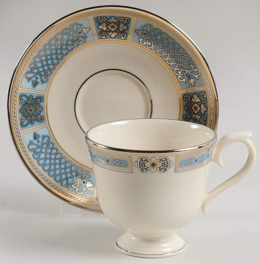 Jewels Sapphire Footed Cup & Saucer Set by Lenox-1