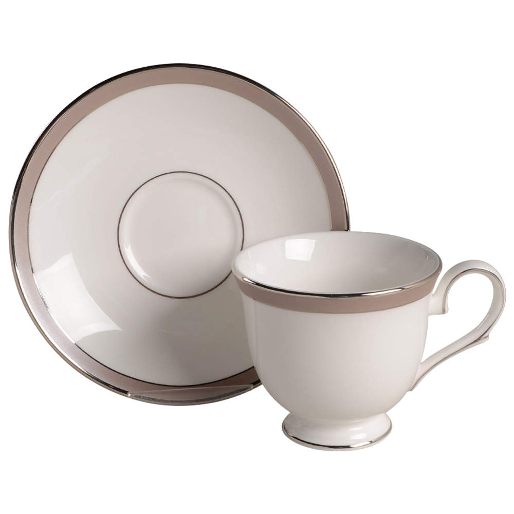 Onyx Frost Footed Cup & Saucer Set by Lenox-1