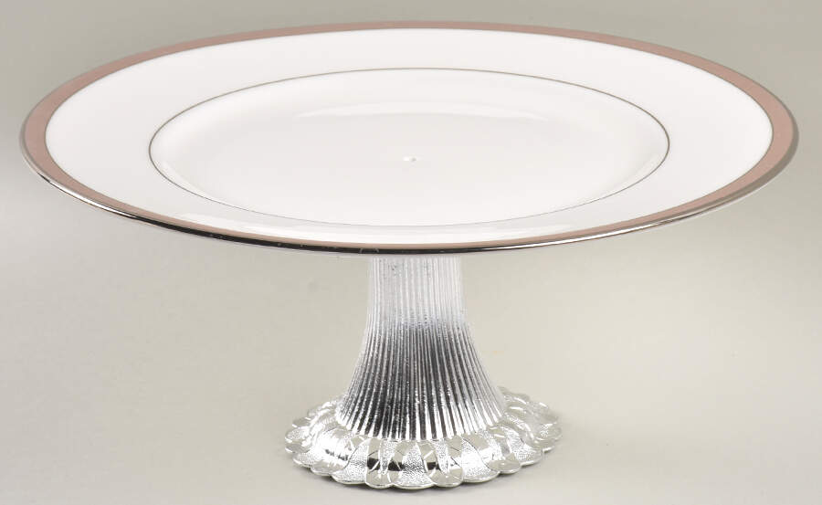 Onyx Frost Cake Stand with 4"-5" Metal Pedestal  Hc by Lenox-1