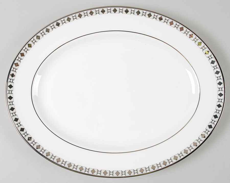 Prism Platinum 13" Oval Serving Platter by Lenox-1