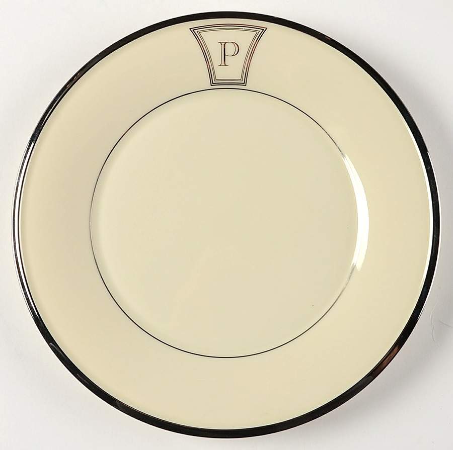 Solitaire Tempo Monogram Luncheon Plate by Lenox-1