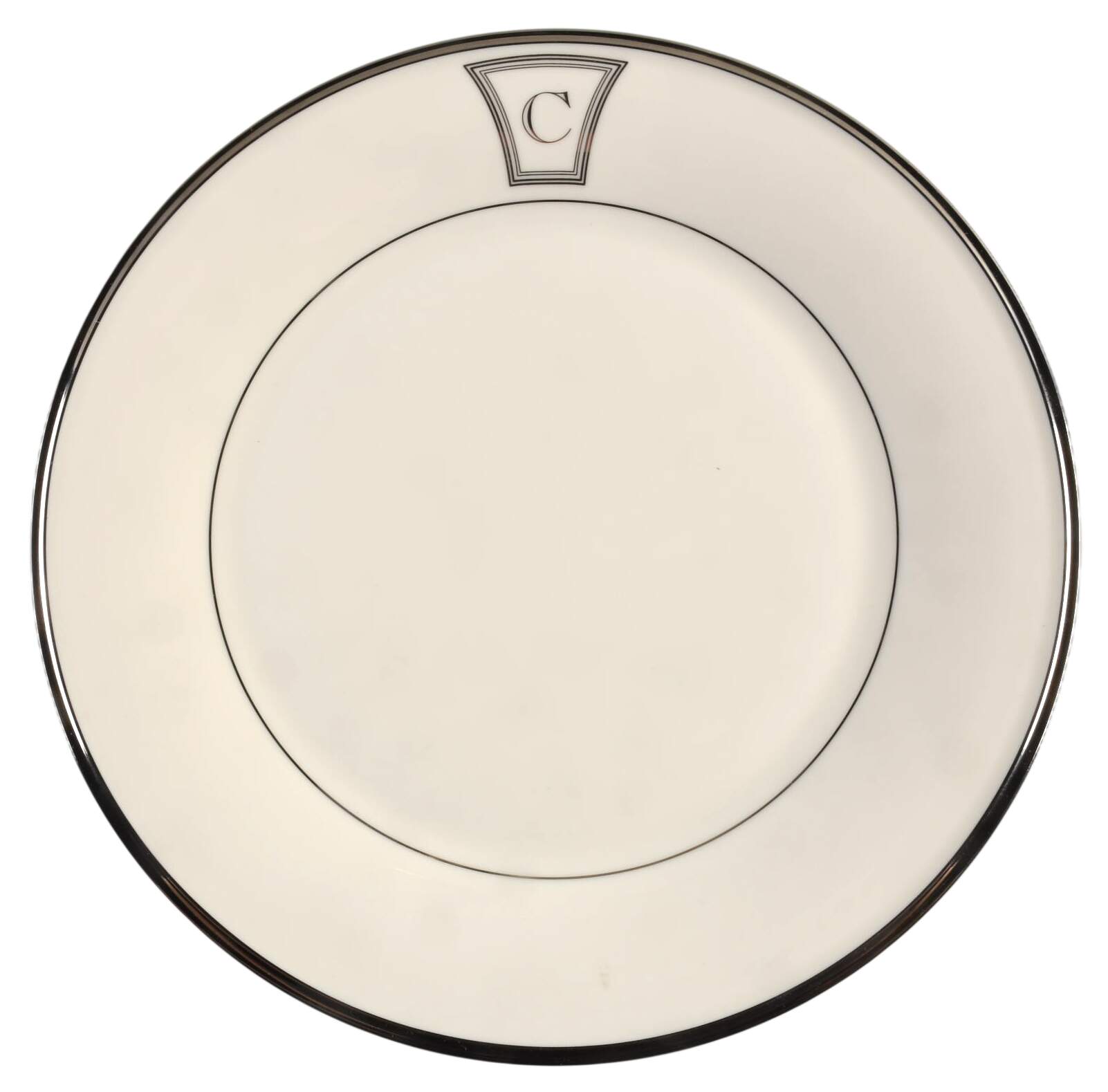 Solitaire Tempo Monogram Dinner Plate by Lenox-1