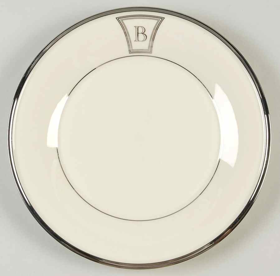 Solitaire Tempo Monogram Luncheon Plate by Lenox-1