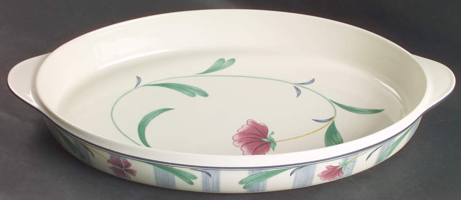 Poppies On Blue Botanical 16" Oval Baker by Lenox-1
