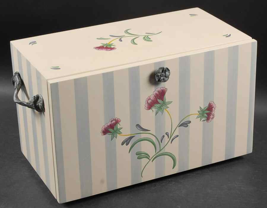 Poppies On Blue Botanical Wood Bread Box by Lenox-1